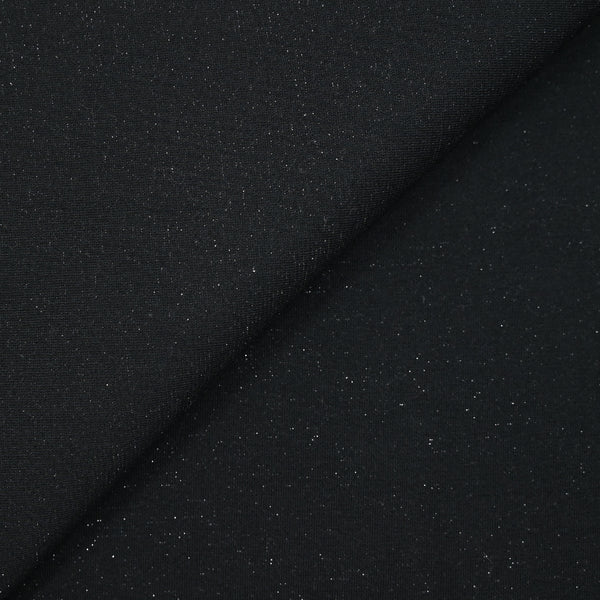 Molleton de coton lurex french terry doux noir