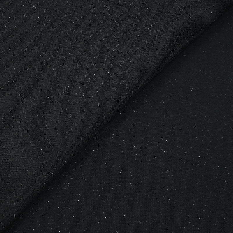Molleton de coton lurex french terry doux noir