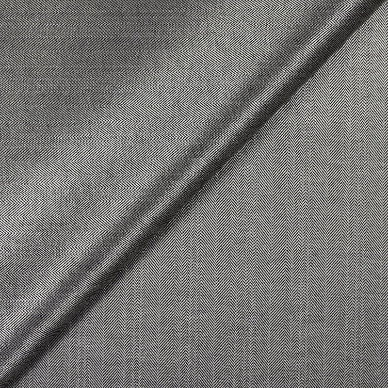 Satin de polyester chevrons argenté