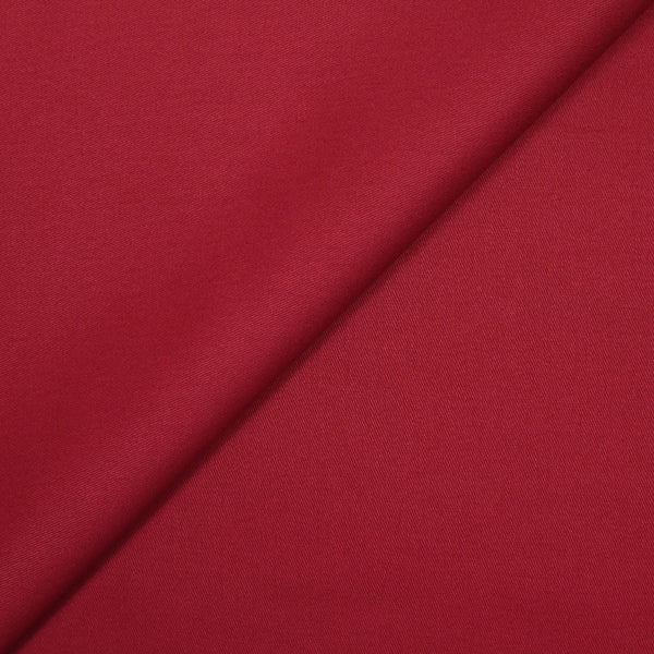 Sergé de coton élasthanne rouge rubis