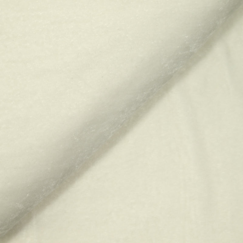 Velours ras polyester blanc cassé