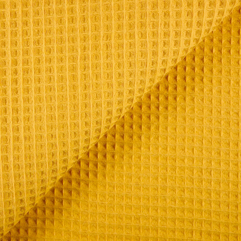 Coton 100% nid d'abeille moutarde