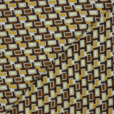 Viscose imprimée vintage marron et jaune
