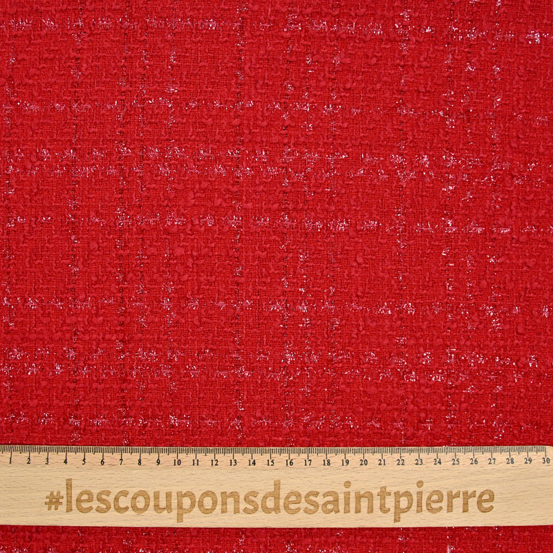 Tweed Emma Lurex Polyester Fondo rojo