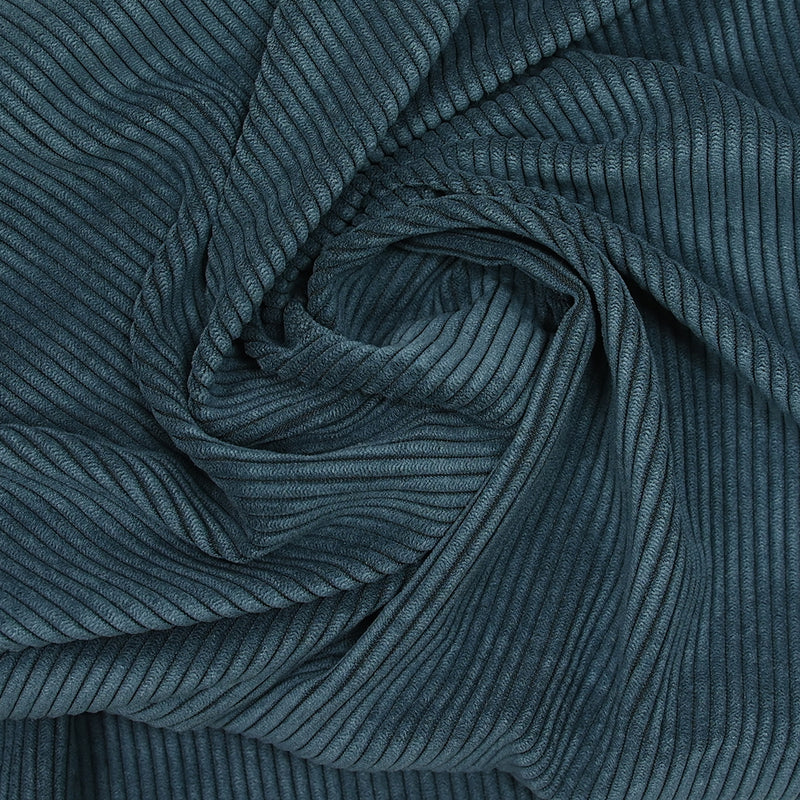 Velours côtelé polyester TL bleu acier