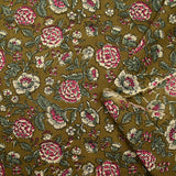 Beige de Kolkata Beige y Borgoña de algodón indio