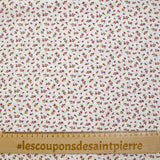 Printed viscose rosy field white background