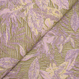 Jacquard en coton fleurs parme et jaune