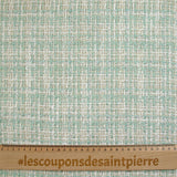 Tweed de polyester lurex Margaret vert d'eau