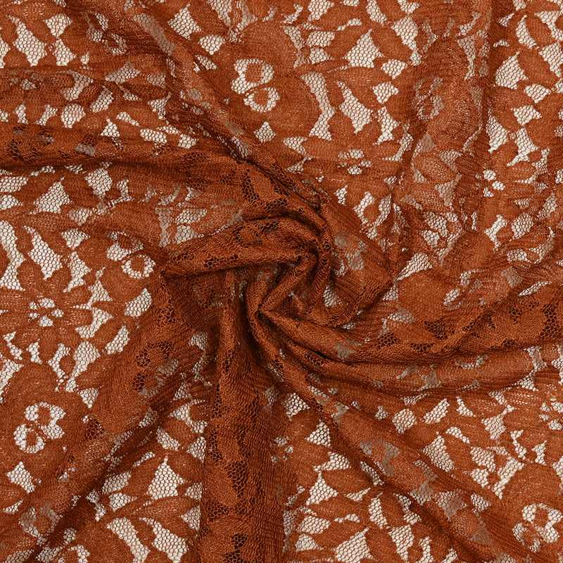 Polyester lace Sandrine Marron Rouille