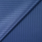 Satin de polyester jacquard rayé bleu