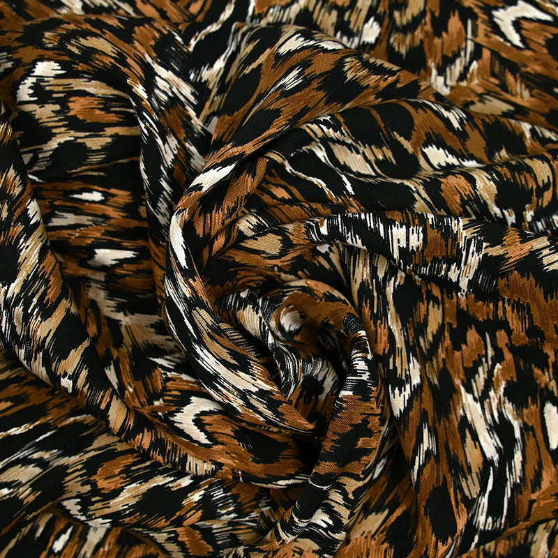 Twill de viscose imprimé Saturne marron