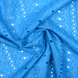 Broderie anglaise Angelina bleu azur