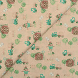 Cut -printed cotton Clear brown background