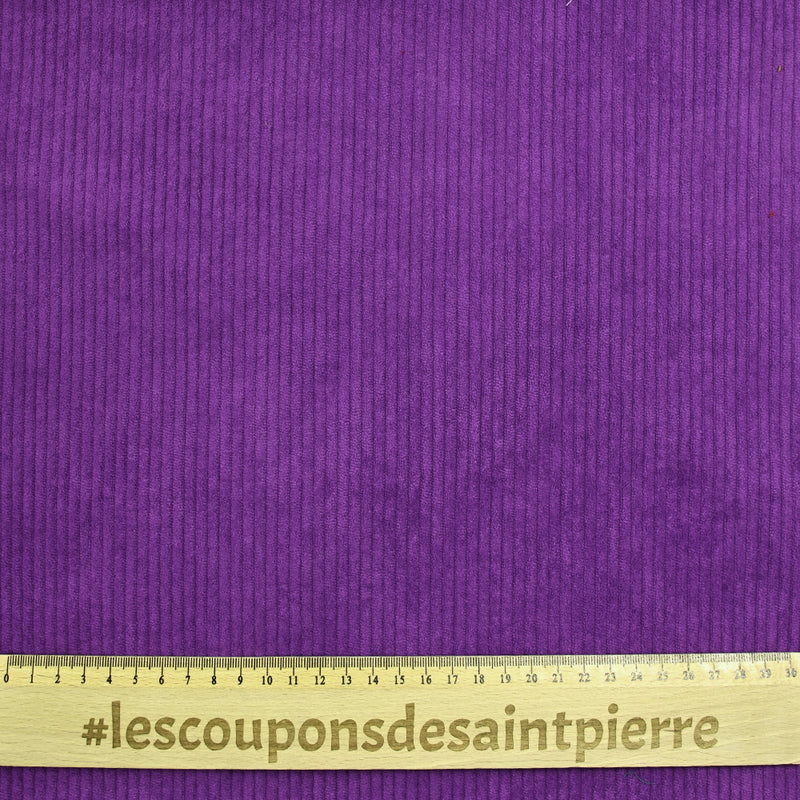 Velours polyester côtelé violet