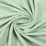 Voile de coton tissé-teint rayure menthe et blanc cassé