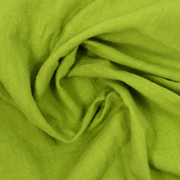 100% apple green linen