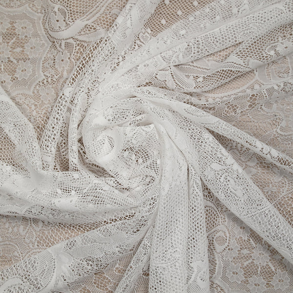 Dentelle polyester Renaissance fond blanc