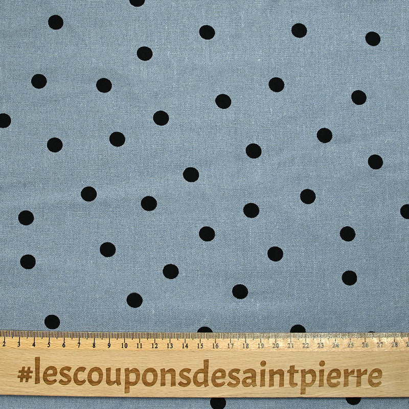 Linen Print Viscose Pea Blue Background