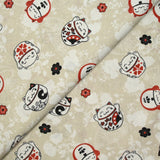 Fondo de beige de algodón estampado de Miaou Miaou