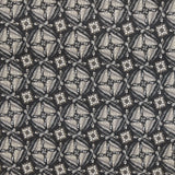 Gabardine de Coton Élasthanne imprimée Tourbillon gris fond noir