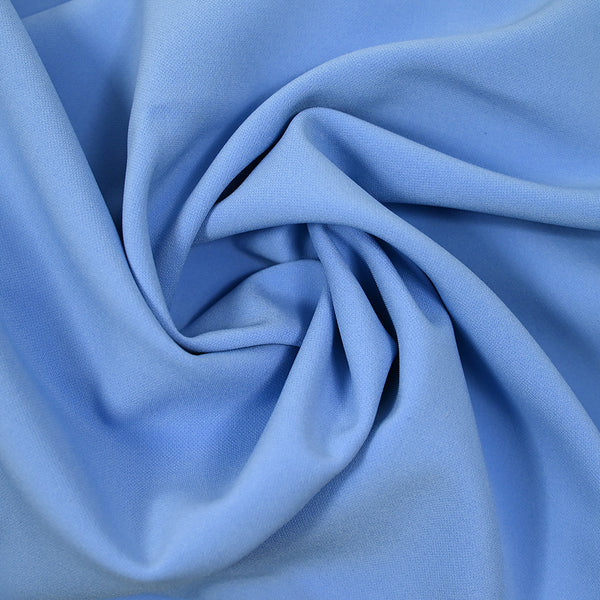 Crêpe de polyester élasthanne bleu barbeau