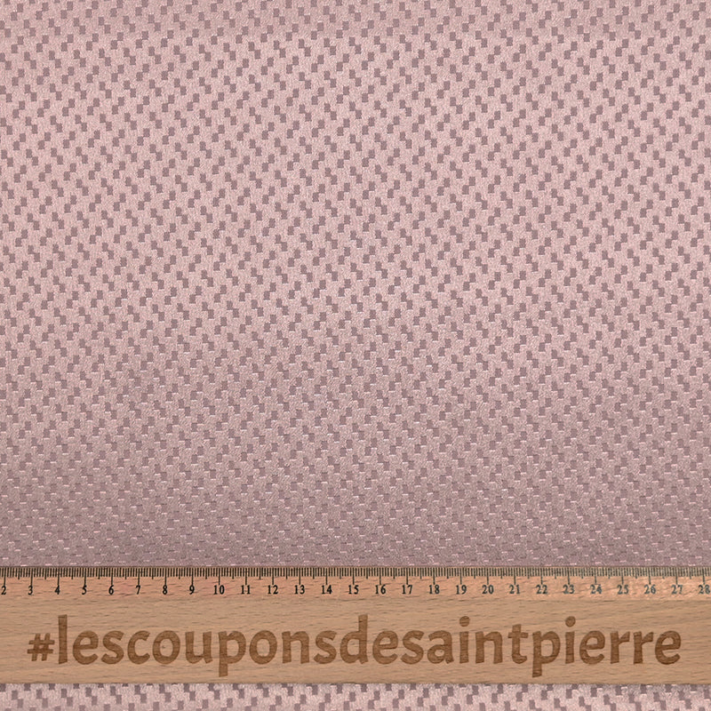 Satin jacquard de polyester Zoé fond vieux rose