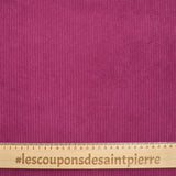 Magenta ribbed polyester velvet