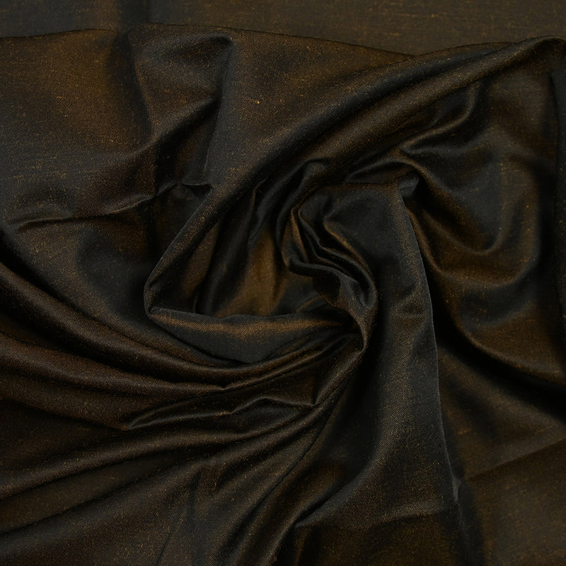 Satin duchesse polycoton noir reflet marron