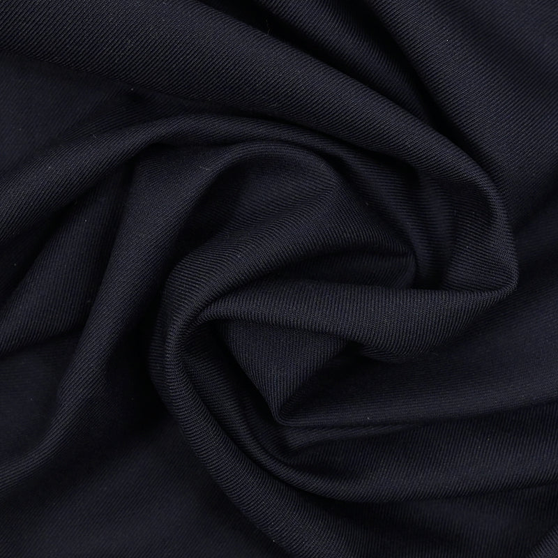 Tissu tailleur laine mélangée sergé bleu marine