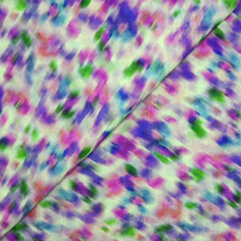 Mousseline de soie imprimée tacheté multicolore