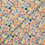 Coton imprimé fougères multicolore fond blanc