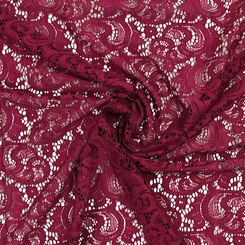 Polyester Flora lace binding wine