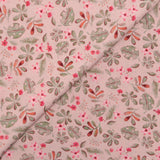 Coton imprimé jungle fond vieux rose
