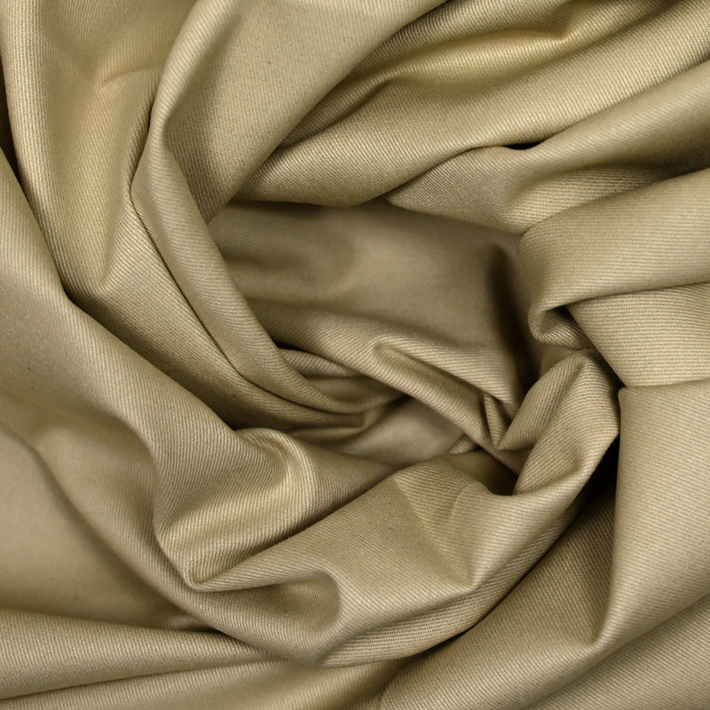 Sergé de coton élasthanne beige