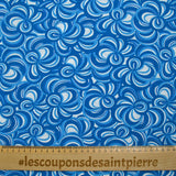 Viscosa impresa abstractor azul y blanco