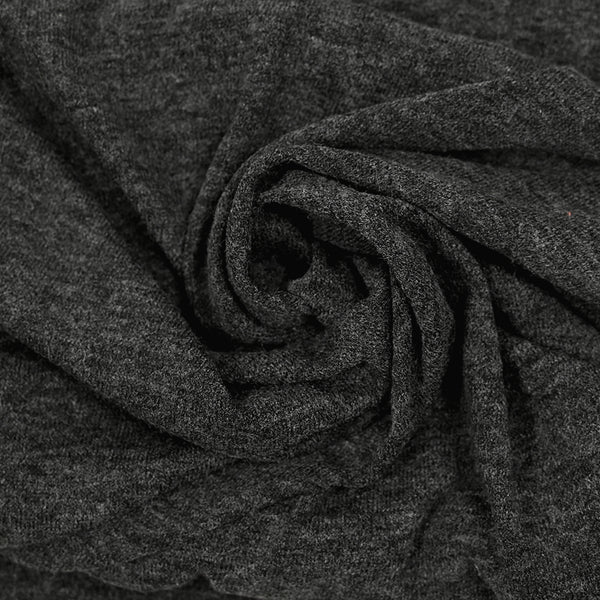 Maille polyester grattée gris chiné