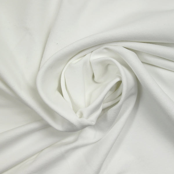Molleton de coton élasthanne french terry blanc