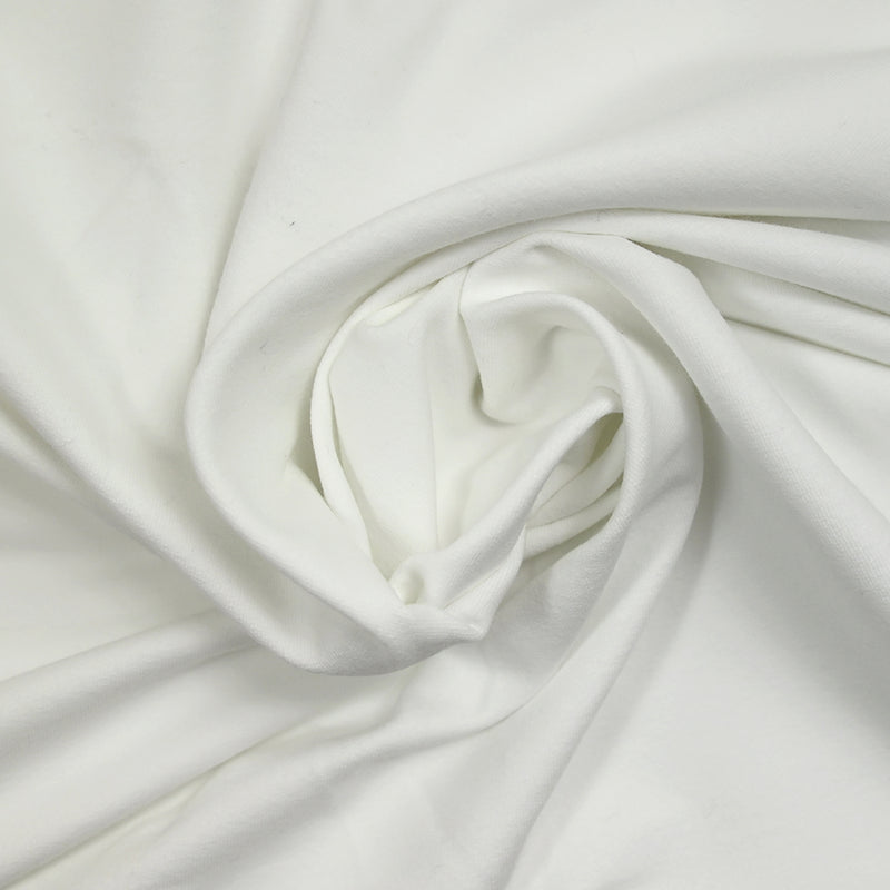 Molleton de coton élasthanne french terry blanc