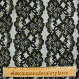 Polyester lace maya lurex golden background black