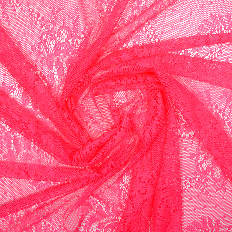 Dentelle polyester Ariana rose fluo