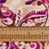 Satin polyester imprimé cachemire flou violine