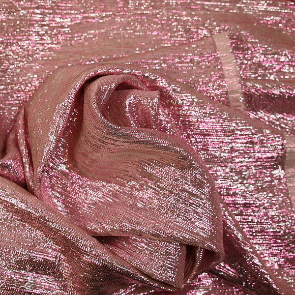 Lamé de soie rose flamingo