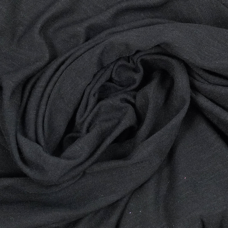 Jersey polyester fin flammé noir