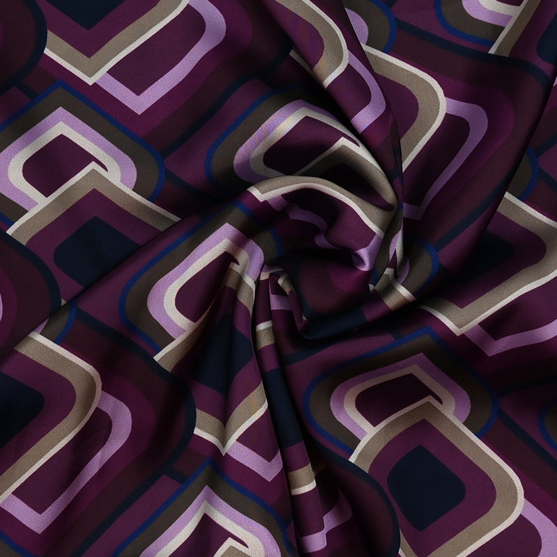 Satin de polyester losange arrondi violet et bordeaux