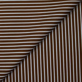 Coton imprimé rayé bleu fond marron