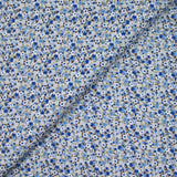 Coton imprimé s'épanouir bleu, blanc et vert
