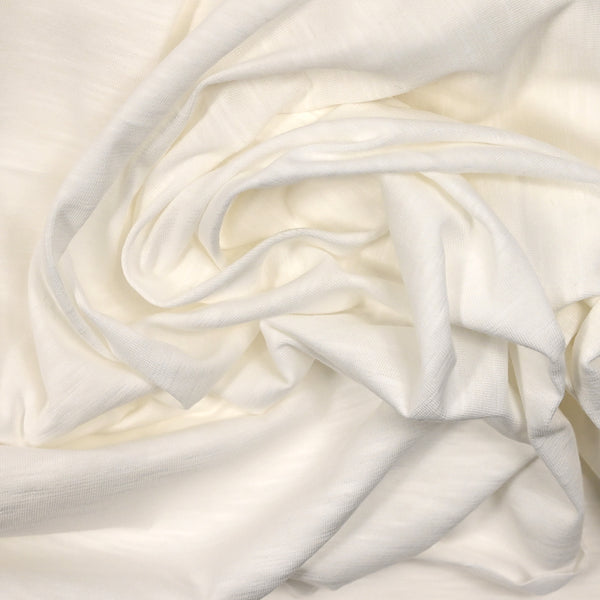 Jersey de coton flammé blanc de lait