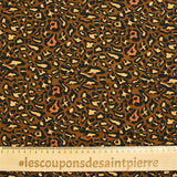 Viscose jersey printed leopard ocher brown background