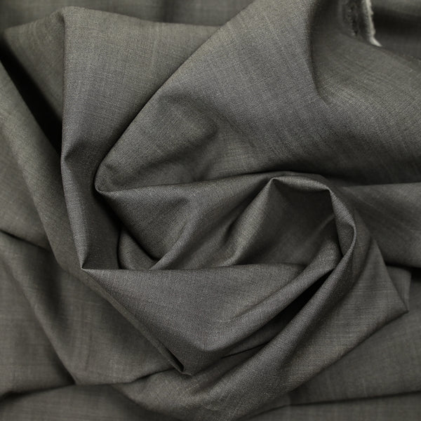 Tissu tailleur 100 % laine uni marron foncé chiné